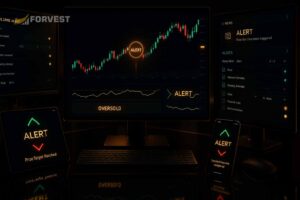 "Trading alerts displayed across multiple platforms including desktop, tablet, and mobile"